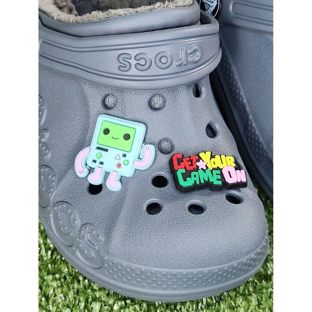 Crocs Little Kids Baya Gray Dual Comfort Clogs Slip-on Sandals Boys Size 10C